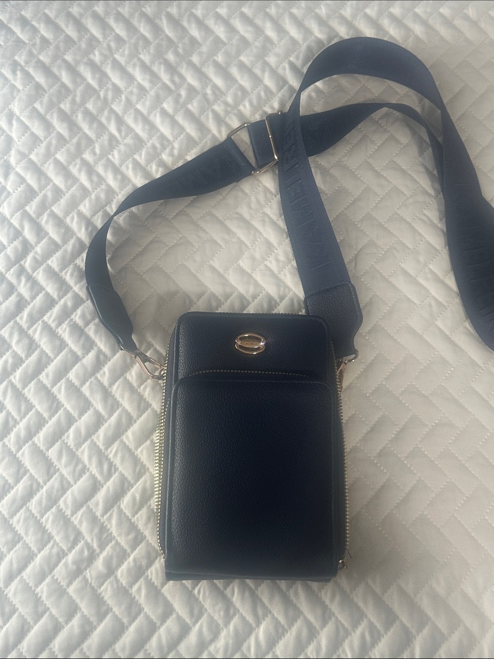 Navy Crossbody Phone Bag with Wide Strap